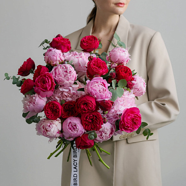 Roses, Peonies and Hydrangea Trio Bouquet